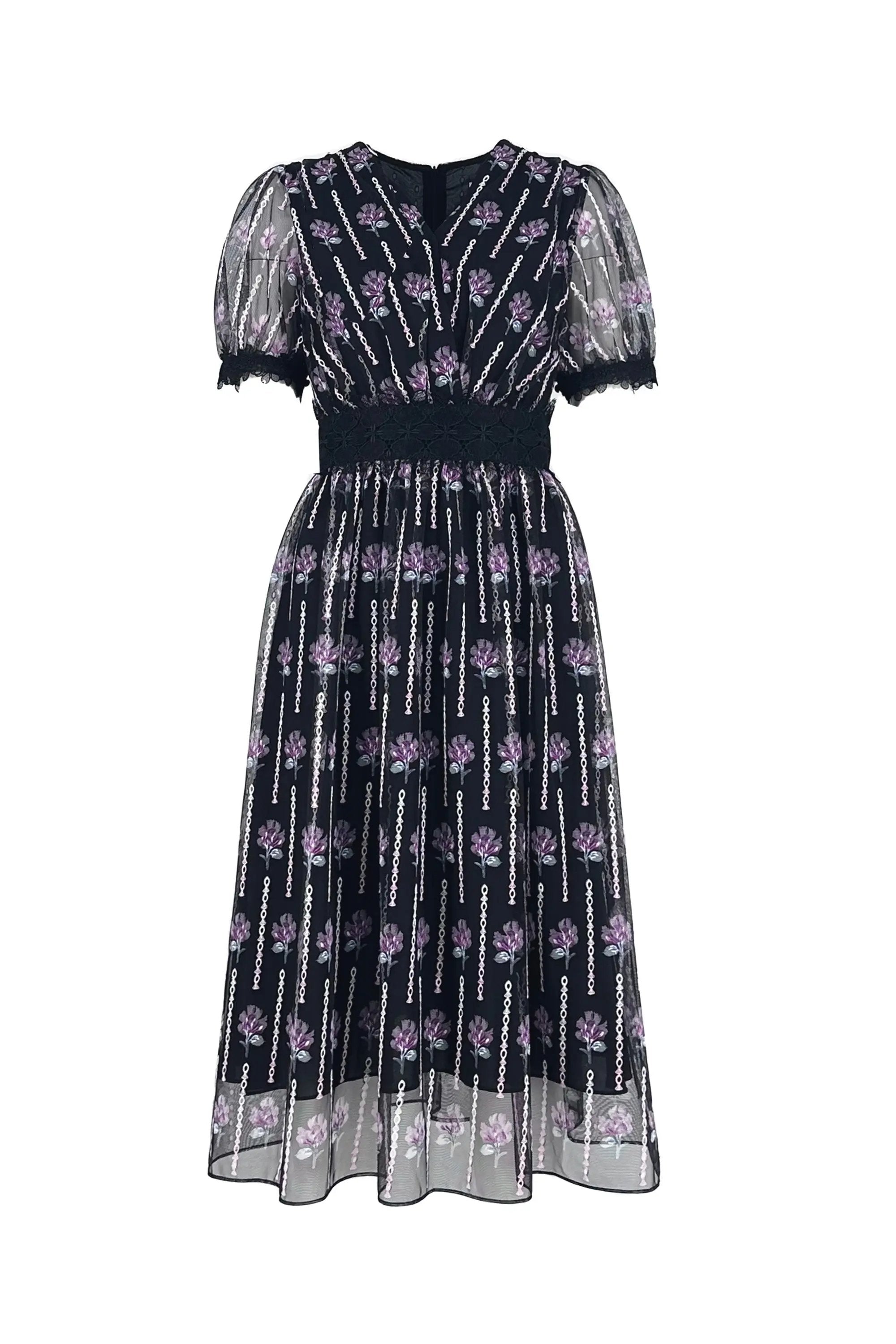 Romantic Floral - Print Mesh Dress - New Arrival ULA